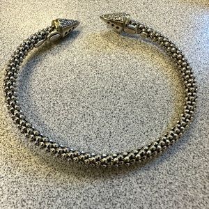 Sterling silver mesh diamond bracelet